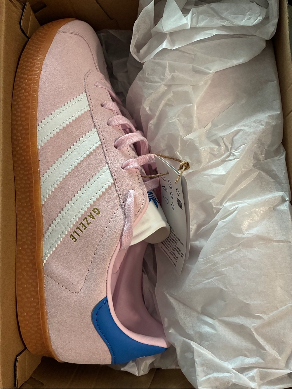 Adidas Gazelle Women's/Youth Pink Suede Sneakers/White Stripe 6.5Y/7.5W